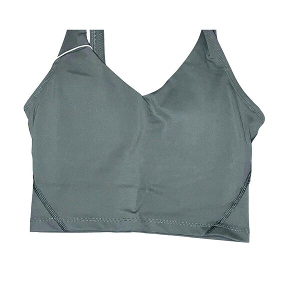 Halara V Neck Padded Spaghetti Strap Cropped Yoga Tank Top Sz XS Green - Picture 6 of 6